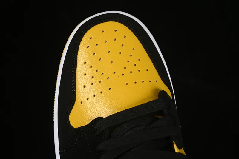 All categories Air Jordan Jordan series basketball shoes Air Jordan 1 Mid Air Jordan 1 Mid AJ1 Joe 1 black and yellow mid-top cultural and casual sneakers HJ6654-071
